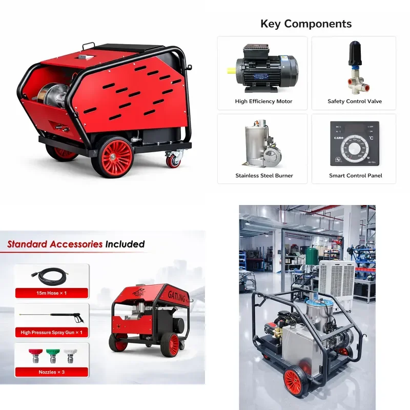 200Bar 2900psi Hot Water Pressure Washer for Food Grade Dishwashing and Brewery Line Maintenance Brand New