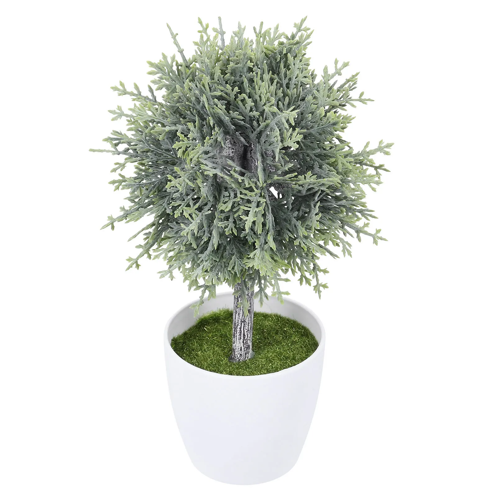 

Fake Spherical Plastic Bonsai Realistic Desktop Decor Potted Faux Plant Simulation for Home Office Bookshelf Artificial