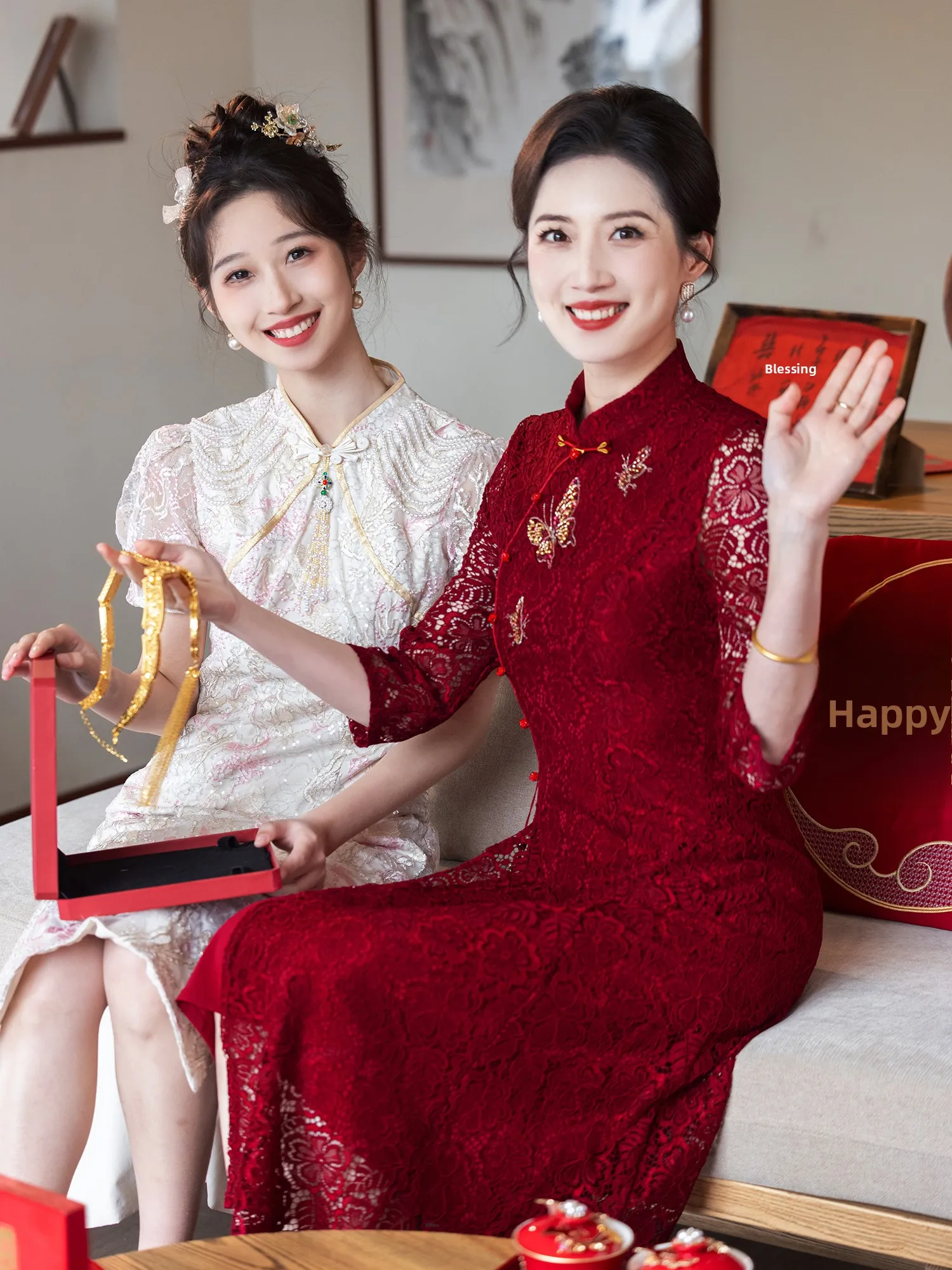 

Ele Lace Wedding Dr New Chinese Sle Mom's Matrimony Suit 2026 New Model Qipao Young Women's Wedding Clothes