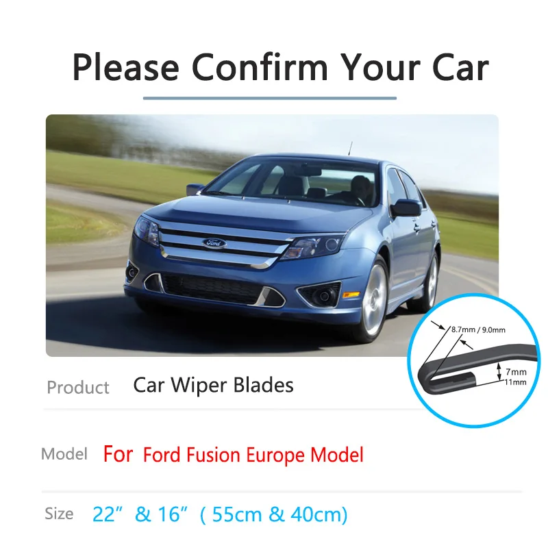 For Ford Fusion 2002 2003 2004 2005 2006 2007 2008 2009 2010 2011 2012 Europe Model Windshield Windscreen Car Front Wiper Blades