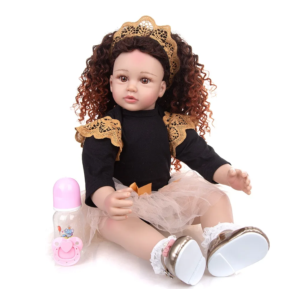 Bebes 60 CM As Princess Reborn Baby Dolls Soft Silicone Cloth Body Newborn Toddler Baby Toys Kids DIY Playmate Birthday Gift