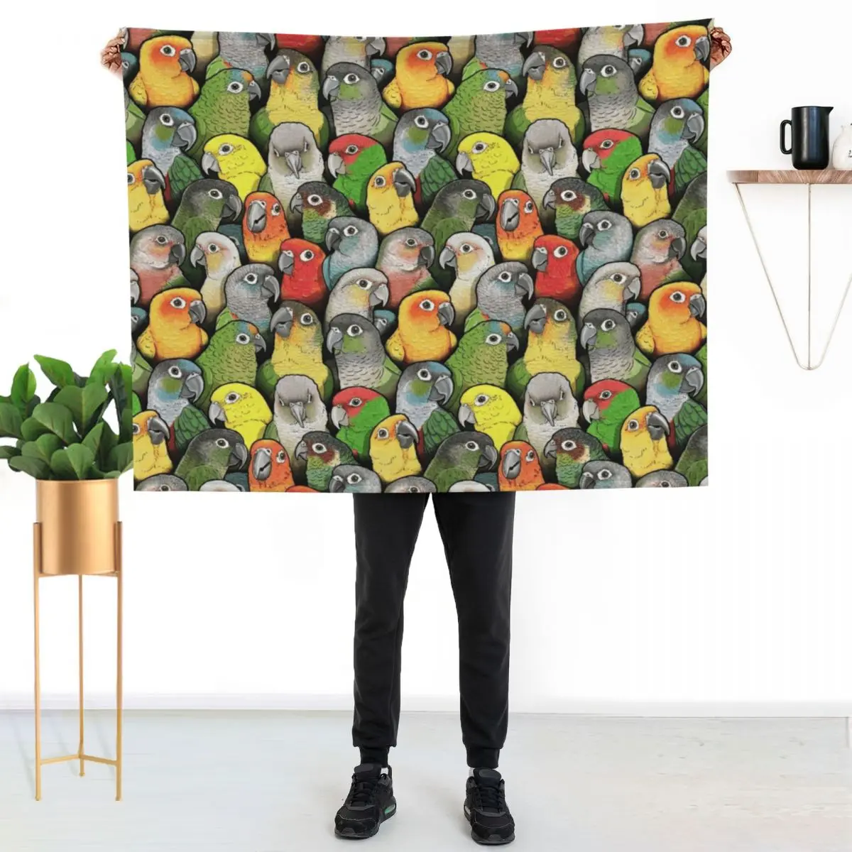 Colour of Conures Throw Blanket sofa bed Soft Big christmas decoration Plaid on the sofa Plaid Nap Blankets