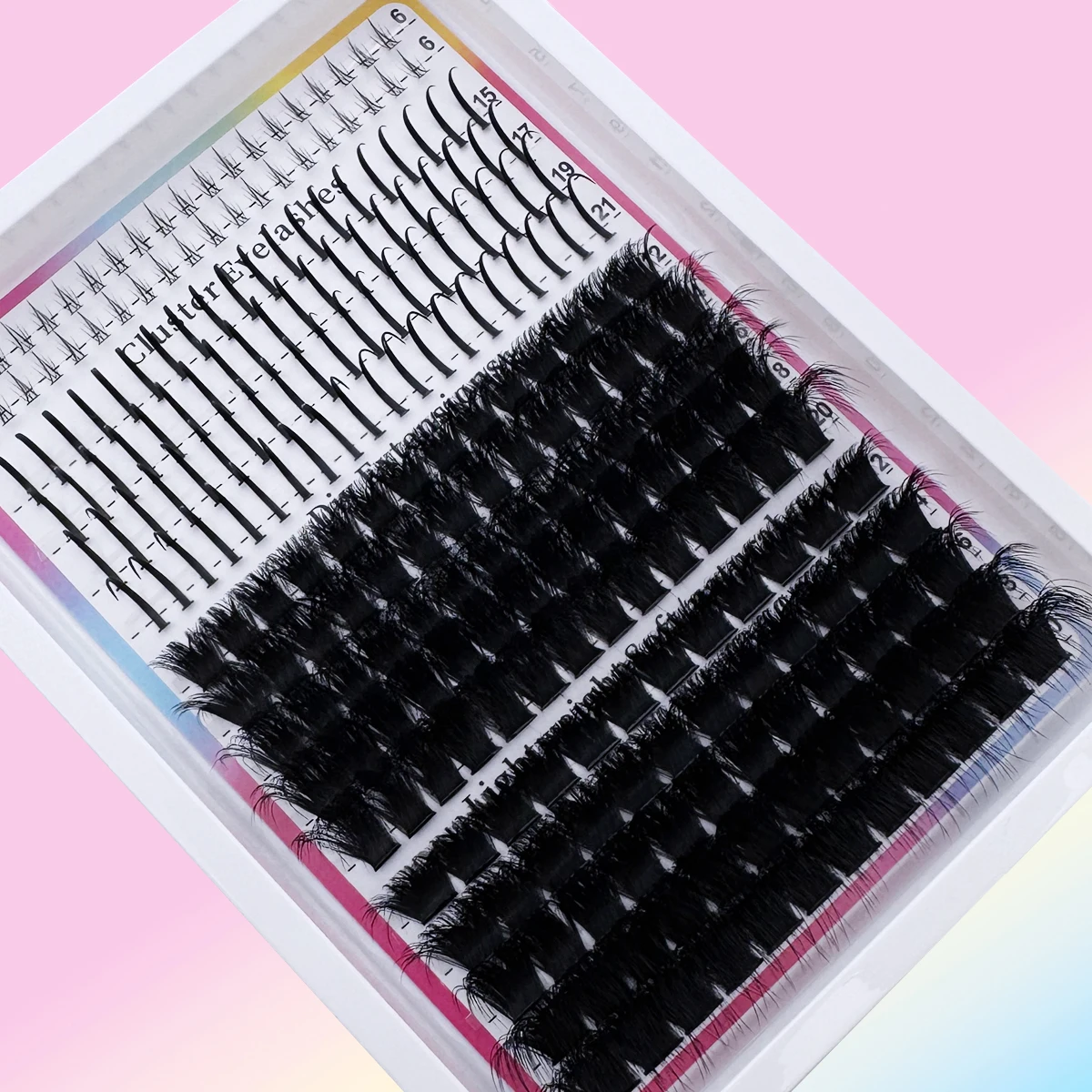 4 Stile Manga Wimpernbüschel, Einzelne Wimpernbüschel mit Spitzen, Spikes + Untere Wimpern + 60D-200D Natürlicher Look, 6-21mm Gemischte Längen – Detail 3