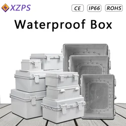 Outdoor Waterproof Enclosure PC Transparent Cover Plastic IP66 Electronic Junction Box Hinged Buckle Seal Power Distribution Box
