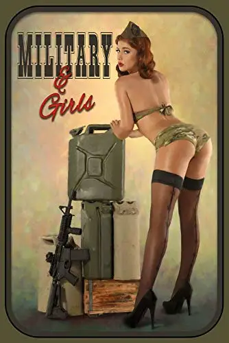 Army Pin Up Motiv 2 Tin Sign Custom Metal Sign 8X12in-Bar Cafe Restaurant Home Decor