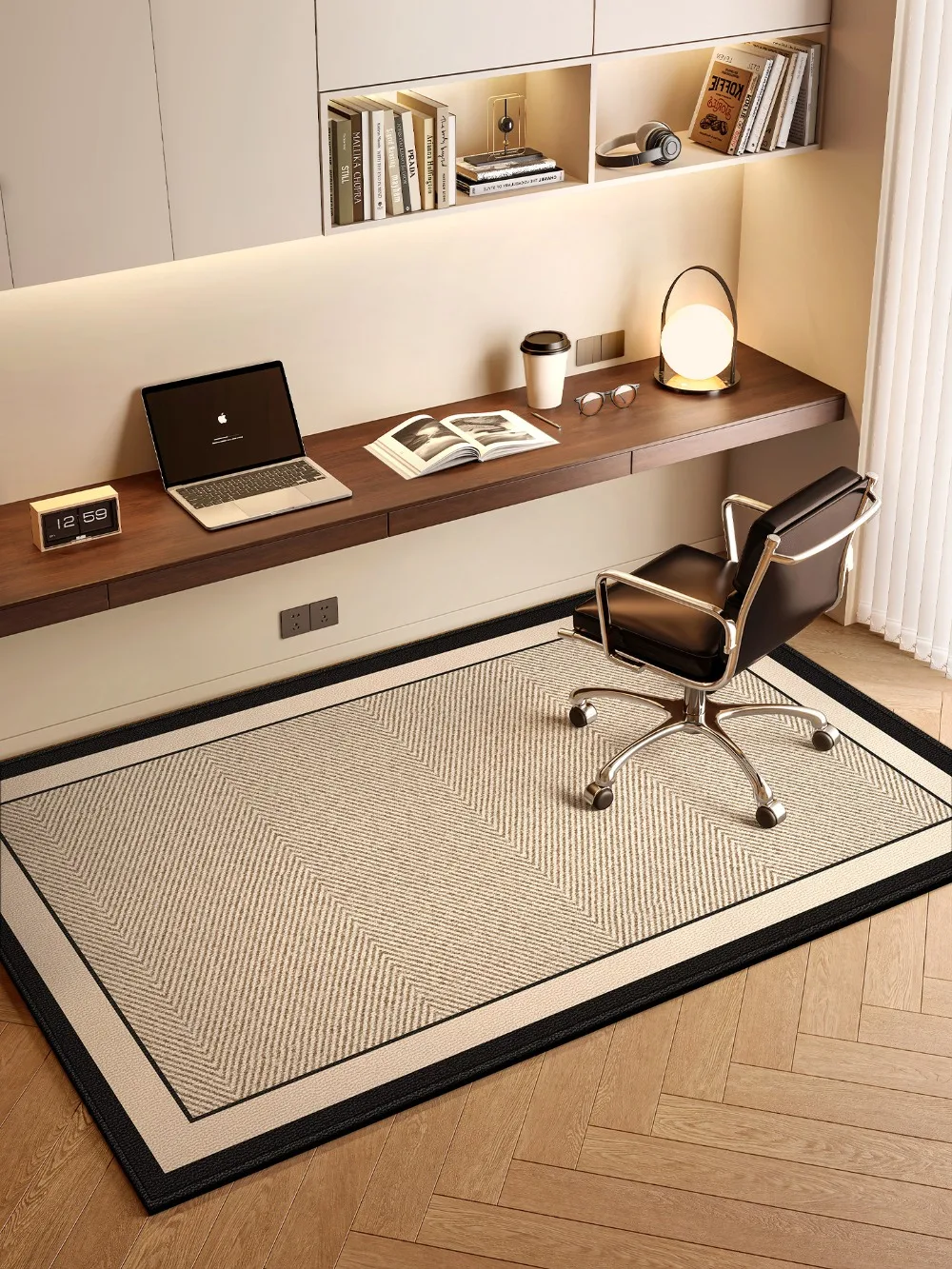 Premium non-slip floor mat household study carpet wooden floor protective modern office computer chair mat bedroom decor rug