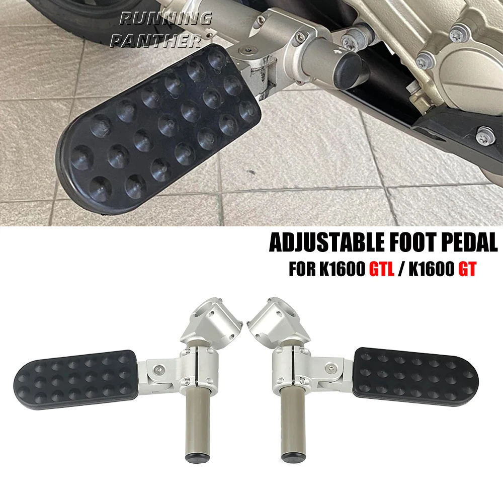 Motorcycle Adjustable Folding Foot Pegs Rest Pedal Set Footpeg Footrest Kit For BMW K1600GTL K1600GT K 1600 GT GTL 2010-2016