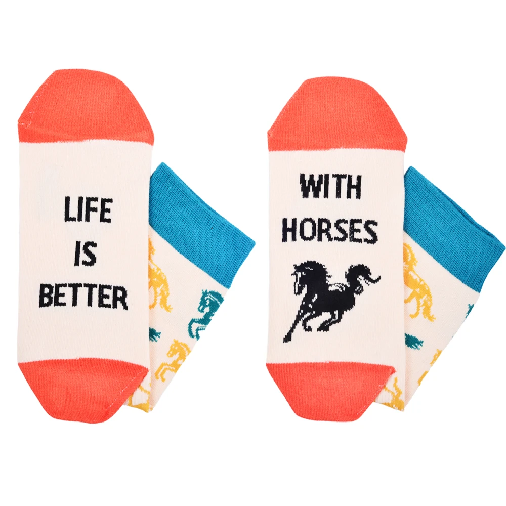 Crazy Animal Socks For Men Women - Horse Gifts Dolphin Crew Socks Giraffe Turtle Horse Novelty Socks