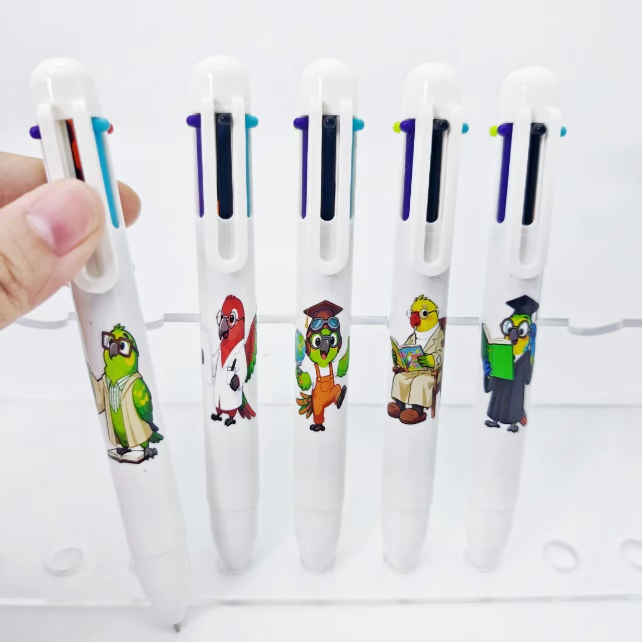 

6 шт./11 шт. многоцветная шариковая ручка Parrot Professor, ежедневный офис, канцелярские принадлежности для обучения студентов, подарочные ручки