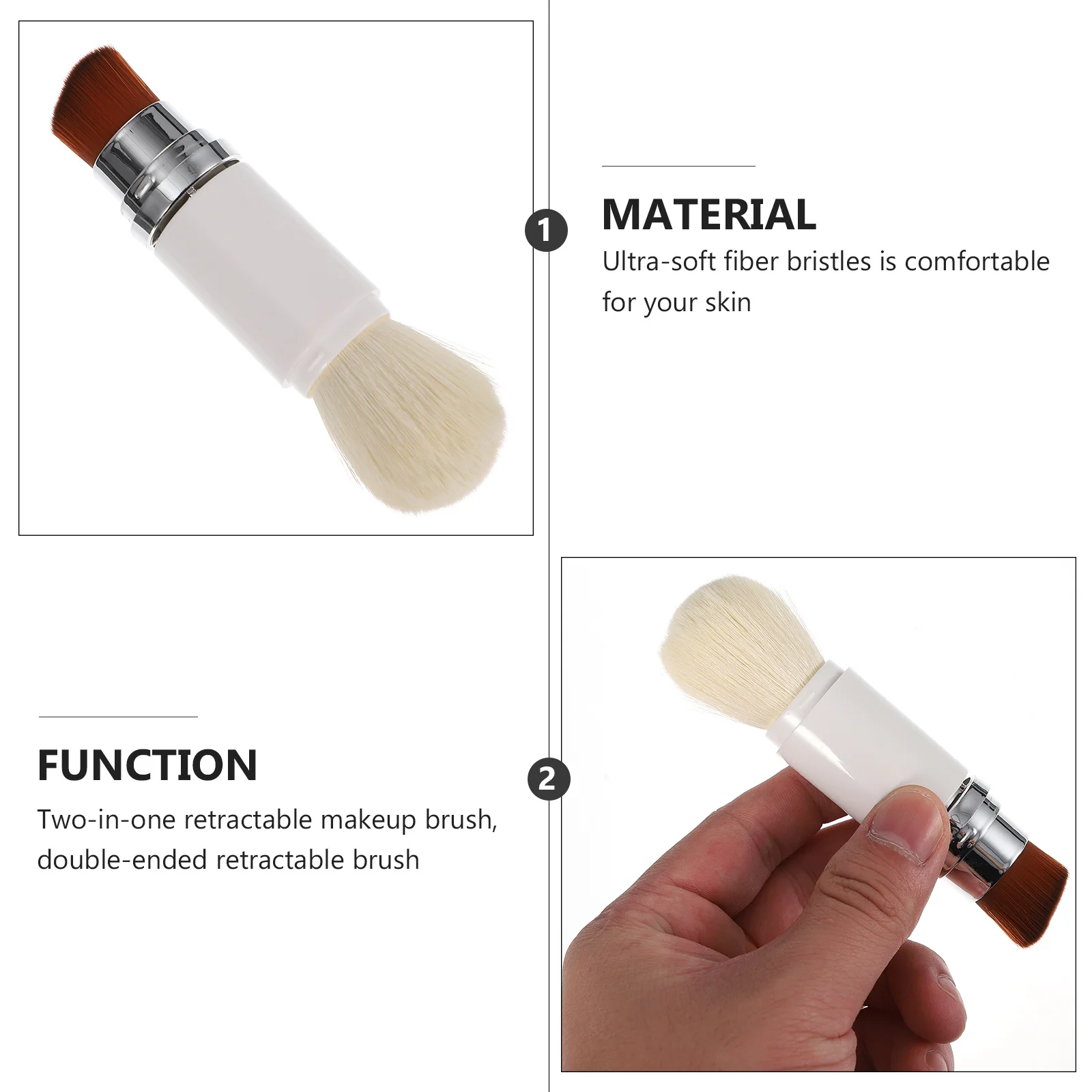 

Double-Ended Telescopic Makeup Brush Set for Foundation Concealer Powder Application Professional Cosmetics Party Use