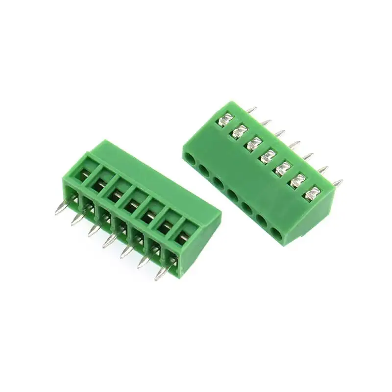 5 Stück KF128 Schraubklemmenblock-Stecker für Leiterplatten, grün, 2P 3 4 5 6P, Rastermaß 2,54 mm – Detail 2