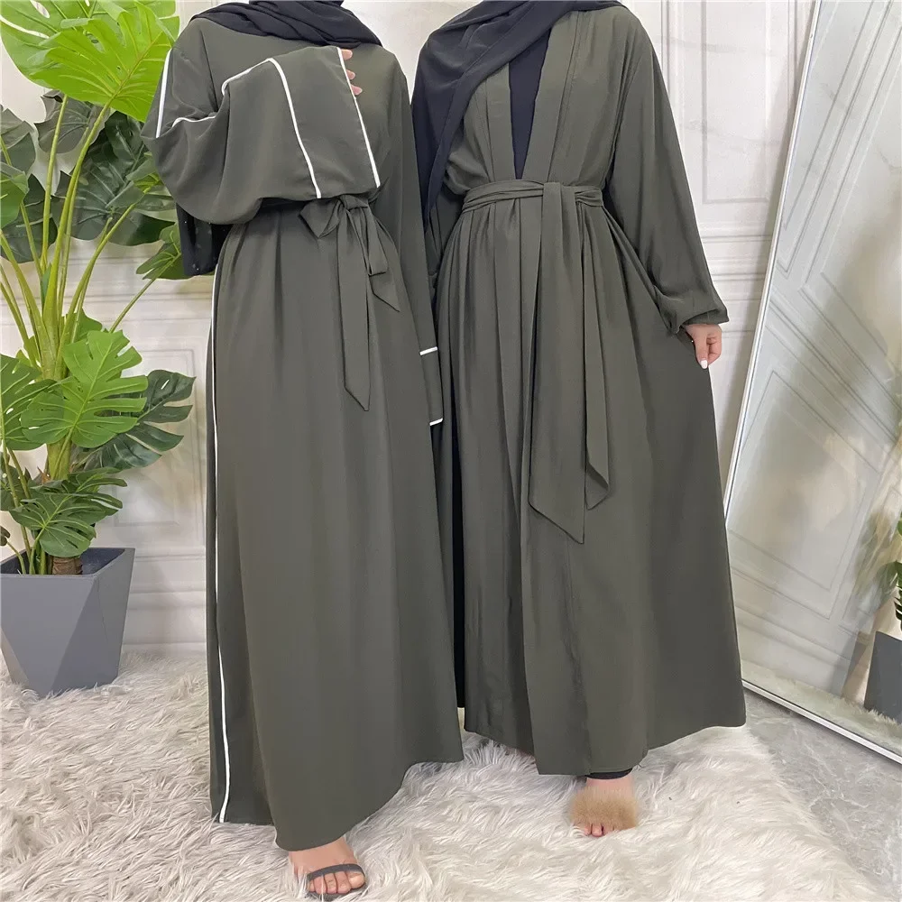 

Abayas Arab Turkey For Women Muslim Maxi Dress Solid Long Sleeve Robe Islamic Clothing Female Ramadan Eid Mubarak Party Malaysia