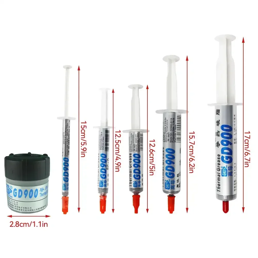 High Performance Thermal Grease Syringe Thermal Grease Paste GD900 Heatsink Compound Grease For CPU CN30 3/5/7/15/30g 4.8W/M-K