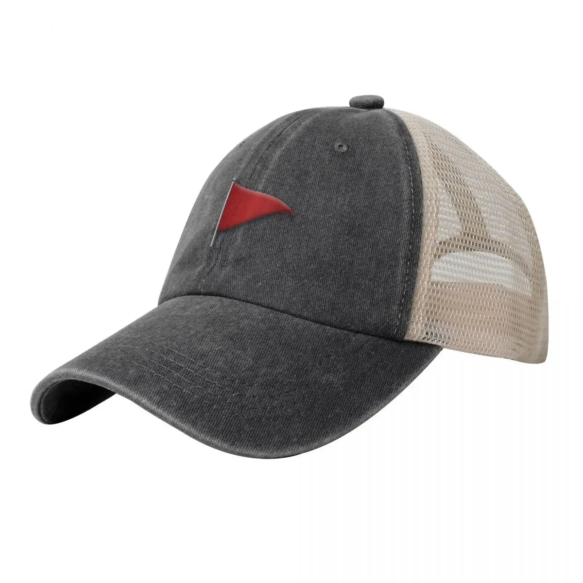 

Red Flag Meme Cowboy Mesh Baseball Cap custom Hat Uv Protection Solar Hat Women's 2024 Men's