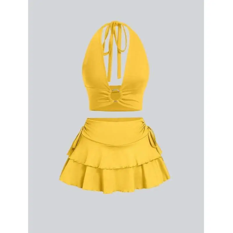 Set da due pezzi da donna Gilet ort in puro colore Abbigliamento sportivo casual Autunno Seven-Sve Cross-Border New Sle