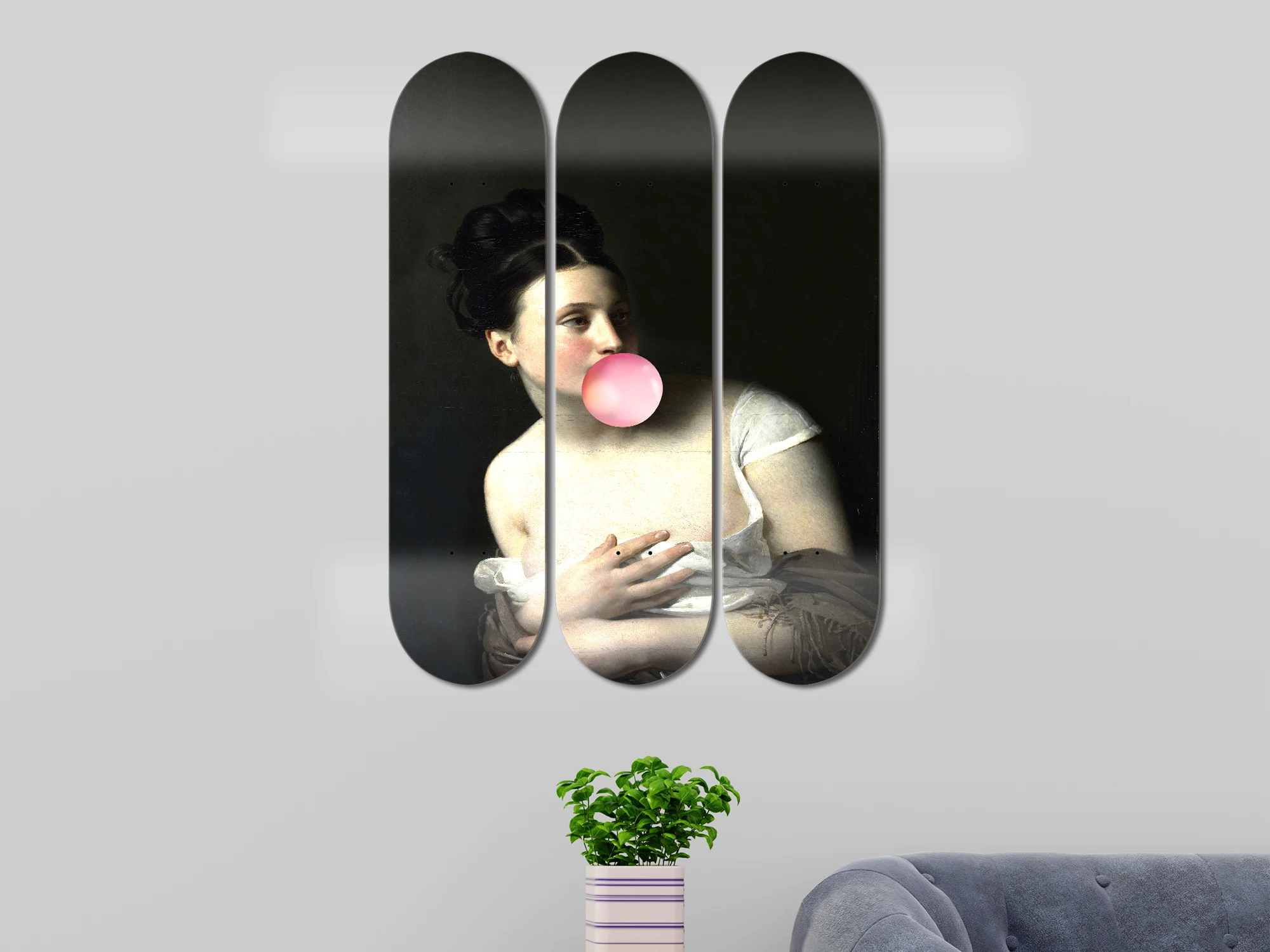 Set of 3pcs Decorative Art Skateboard Wall Art 7-layer Maple Decoration Skateboard Furnish and Decorate for Home Decor