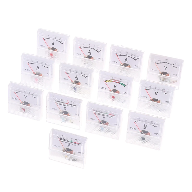 1pcs AC 150-300V DC 10-250V DC 5-75A Ammeter Mini Voltage Current Meter Tester Analog Pointer Volt Ammeter Panel Meter Tool Part