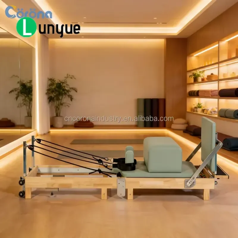 Foldable Pilates Reformer Home Fitness Equipment Core Trainer Bed for Full Body Workout Strength Training Space Saving