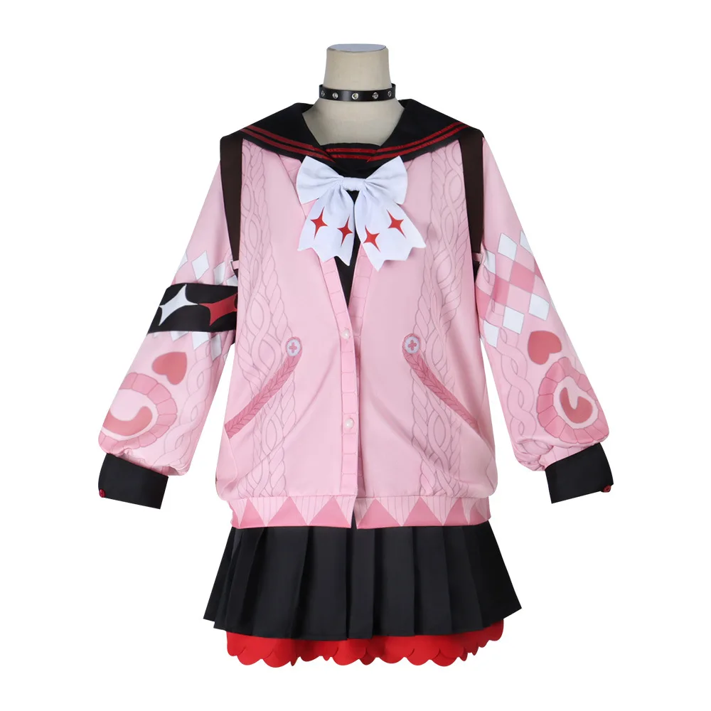 

Anime Ukinami Yuzuha ZZZ Cosplay Skirt Coat Suit with Bow Tie Knapsack Outfits Halloween Party Role Play Uniform for Women Girls