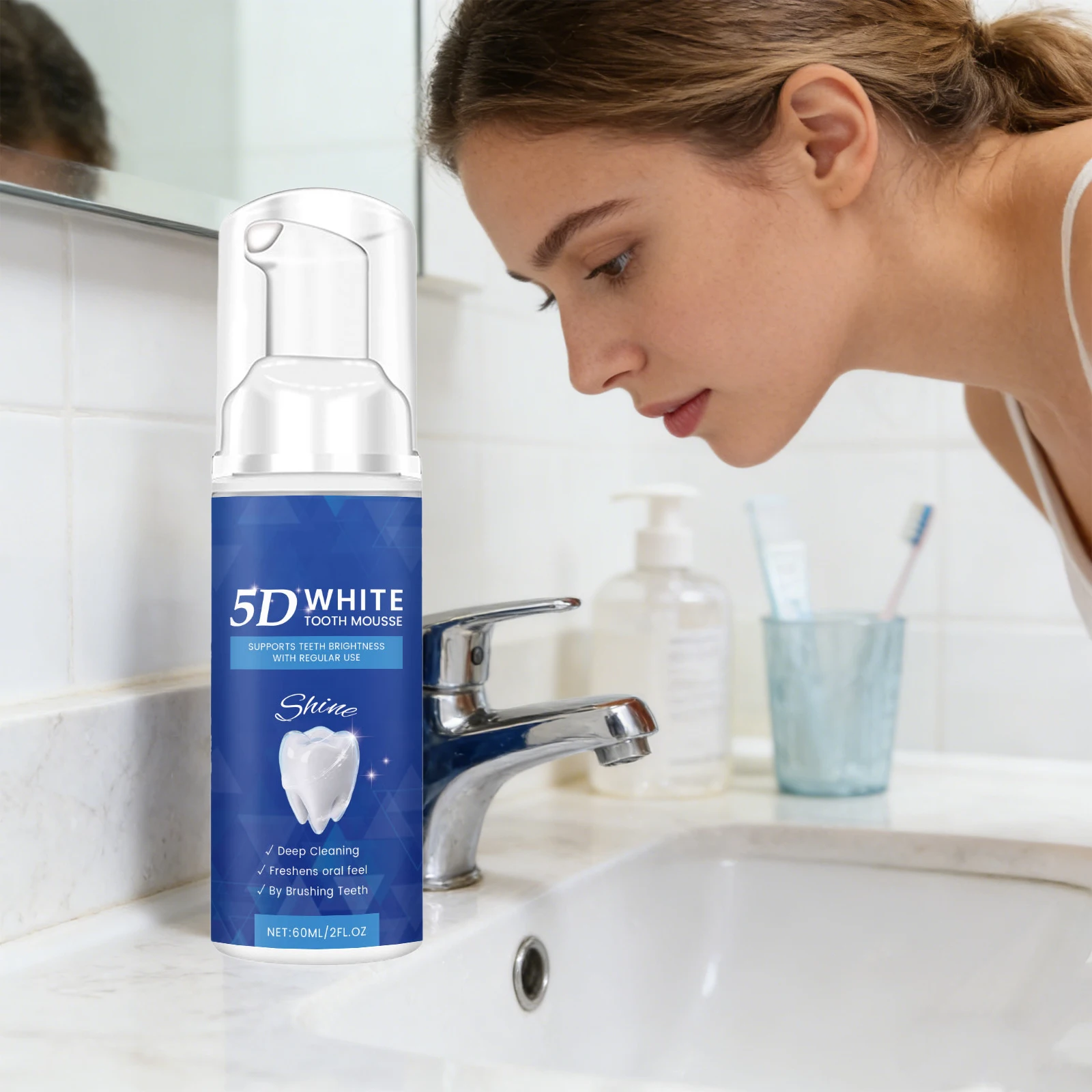 

5D Toothpaste Whitening Mousse Removing Yellow Teeth Cleansing Stain Oral Hygiene Brighten Smile Fresh Breath Tooth Care Product