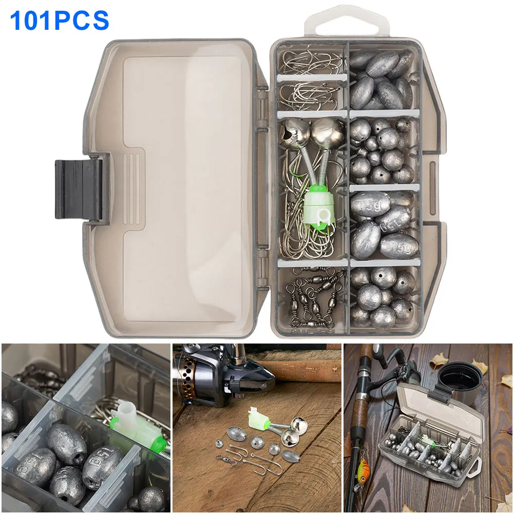 

Набор для карповой рыбалки из 101 предмета: грузила, снасти, различные аксессуары и оснастки