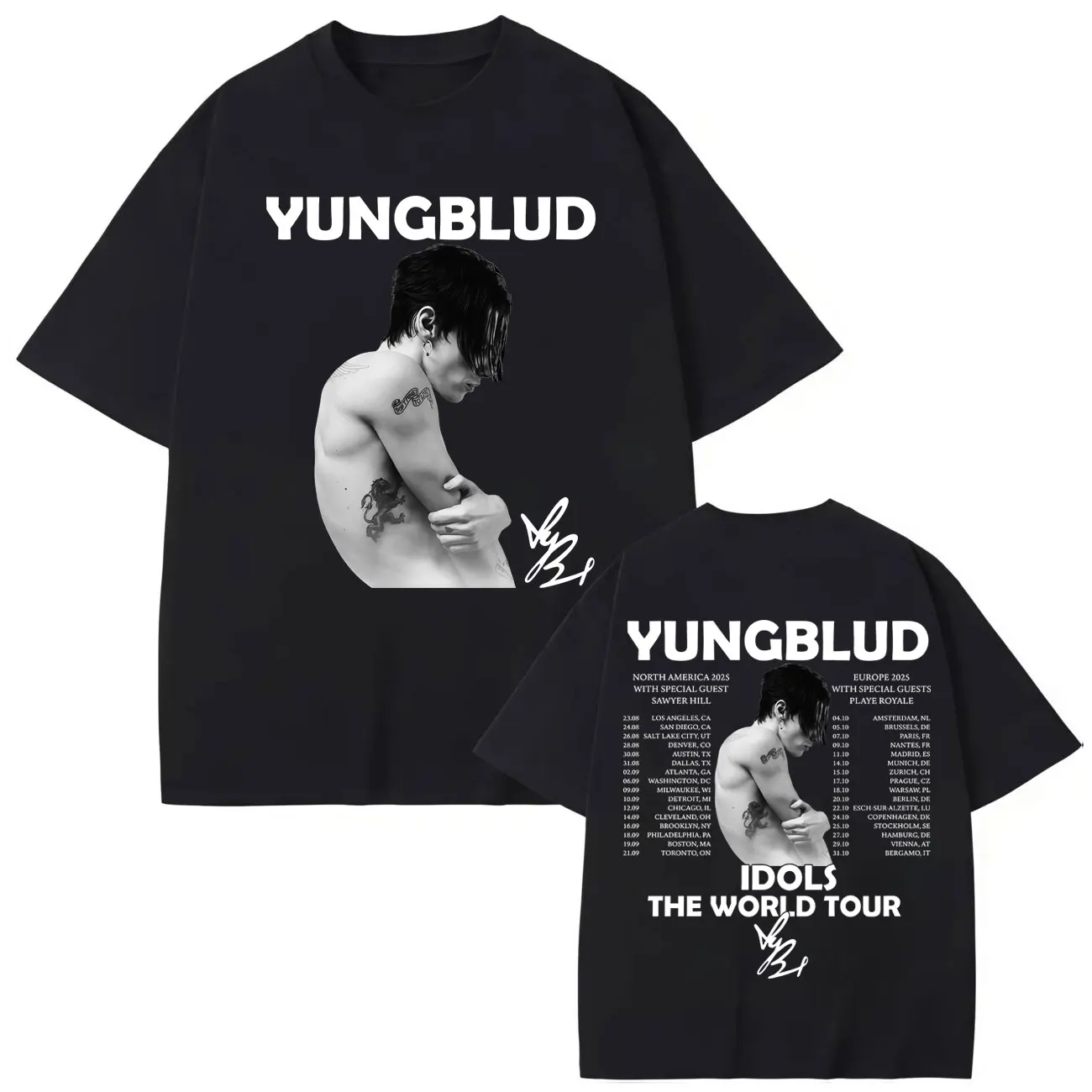 

Yungblud Idols The World Tour 2025 Graphic T Shirts Men Women High Street Fashion Trend T-shirt Summer Casual Cotton T-shirts