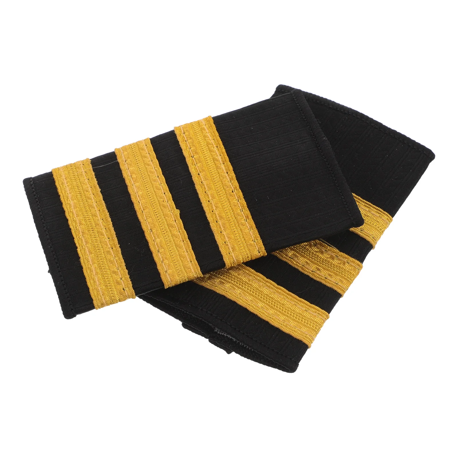 

1Pair Pilot Shoulder Boards Epaulettes Indian Silk Captain Three Gold Stripes Airline Uniform Flight Cosplay Accessories