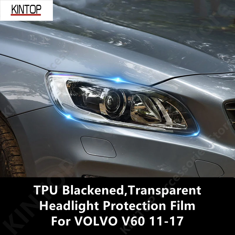 

Для VOLVO V60 14-17 черненый ТПУ, прозрачная защитная пленка для фар, защита фар, модификация пленки