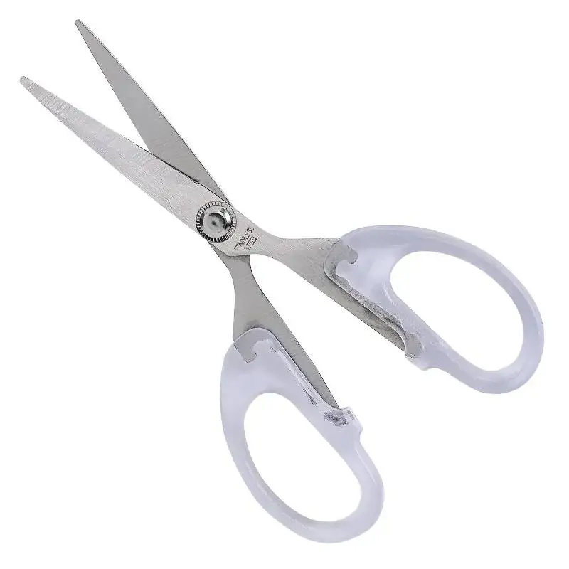 Simplicity Transparent Handle Stainless Steel Craft Scissors Student Office Stationery Journal Decor Tools