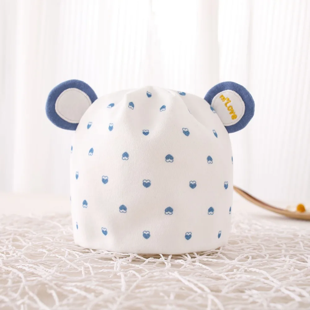 

Теплые муслиновые шапки без костей с принтом для детей 0-3 месяцев, хлопковая детская шапочка для плода, эластичная мягкая шапочка для младенцев, больничная шапка