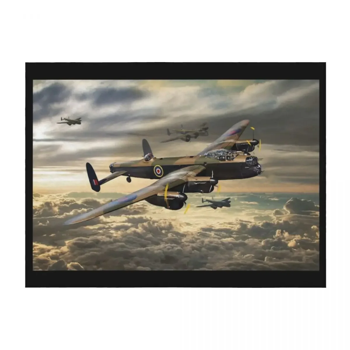 

Avro Lancaster Throw Blanket Flannels Flannel Fabric Thermal Comforter Blankets