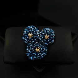 Retro Large Dream Flower Brooch High End Purple Blue Artisan Crafted Enamel Pin for Women Suit Luxury Jewelry Accessories New