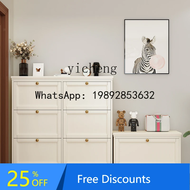 AA tipping bucket shoe cabinet white simple modern entrance cabinet entrance foyer storage