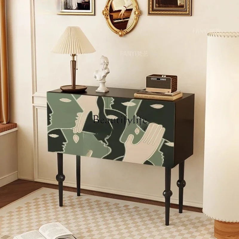 

FG10*Solid wood dining side cabinet living room wall locker