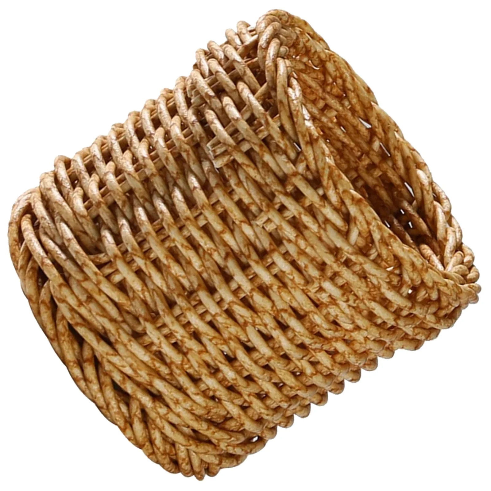 

Makeup Brush Holder Imitation Rattan Woven Storage Box For Pens Lipstick Pencils Desktop Organizer Multi-Functional Desk