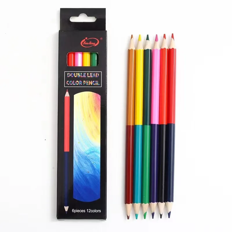 12/24 colors Dunble heads Pencil Set Sketching Drawing Color Lead for kids Beginners Home School Art Stationery Supply