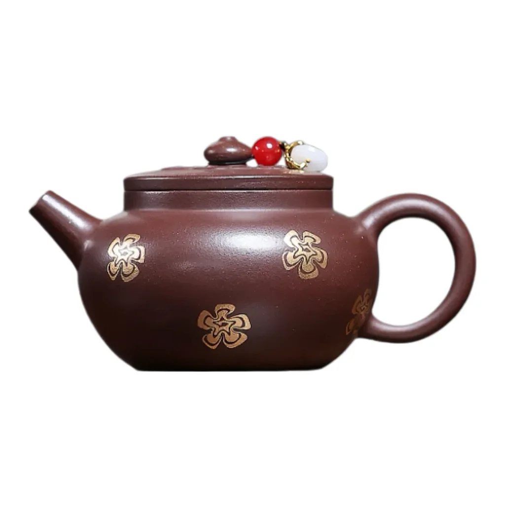 150ml Chinese Yixing Purple Clay Teapots Famous Handmade Dragon Pattern Xishi Tea Pot Raw Ore Dahongpao Kettle Zisha Tea Set