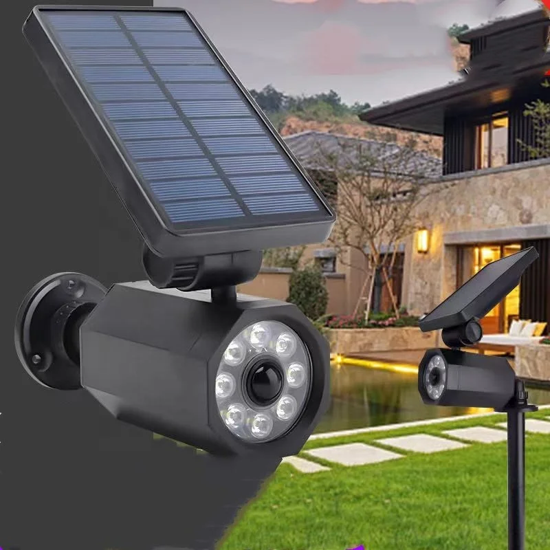 Afbeelding 3: Dummy Camera 8LED Waterdichte Solar Spot Light Solar Landscape Light Verstelbare Auto Aan/Uit Muurbeveiligingsverlichting voor tuin
