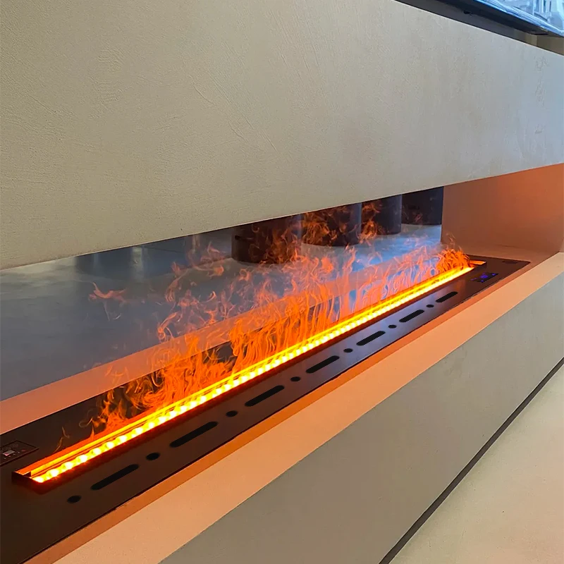 Electronic Fireplace Plug-In with Simulated Flames 64 Color Changes Remote Control Support