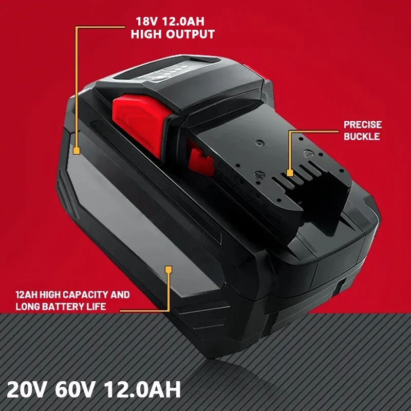Pro baterii Milwaukee M18 18V 8Ah/12Ah 21700, pro elektrický rázový utahovák M18, náhradní baterie pro elektrické nářadí Milwaukee 18V - náhled 5