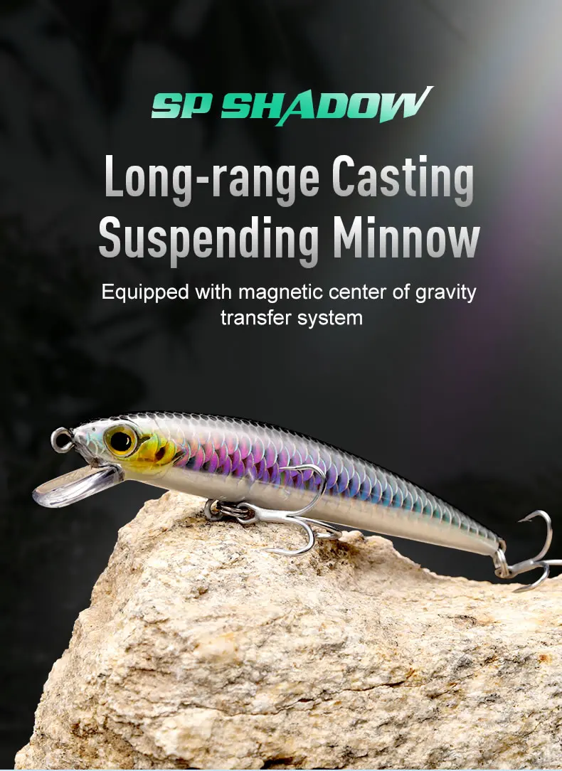 KINGDOM SP Shadow Angelköder 6,5 g 9 g 14 g 14,2 g Suspending Minnow Wobbler Kurbelköder Künstlicher Seebarsch Hecht Angelgerät – Detail 3