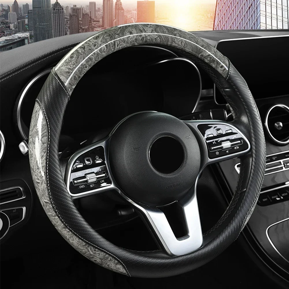 Car Steering Wheel Cover Peach Wood Grain Non-slip 38cm Four Seasons General Motors Handle Cover Advanced Sense Appearance