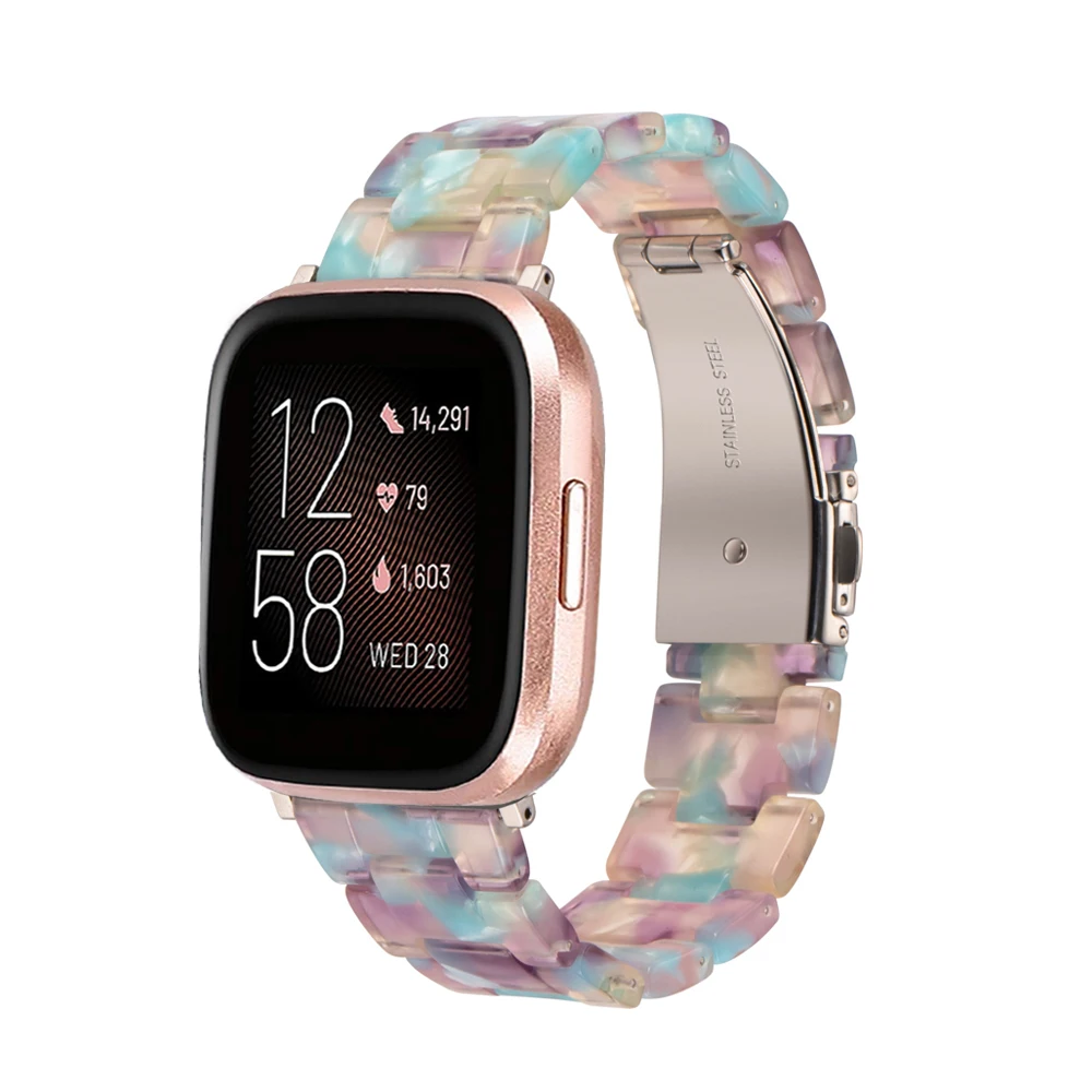 Mới Nhựa Dây Đeo Tay Fitbit Versa 2/ Versa/ Versa Lite Thay Thế Dây Đeo Đồng Hồ Thông Minh Smartwatch Phụ Kiện Cho Nam Nữ màu Tím