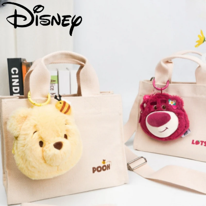 Genuine Disney Official Strawberry Bear Winnie The Pooh Tote Canvas Girls Handbag Hanging Bag Shoulder Bag Birthday Gift