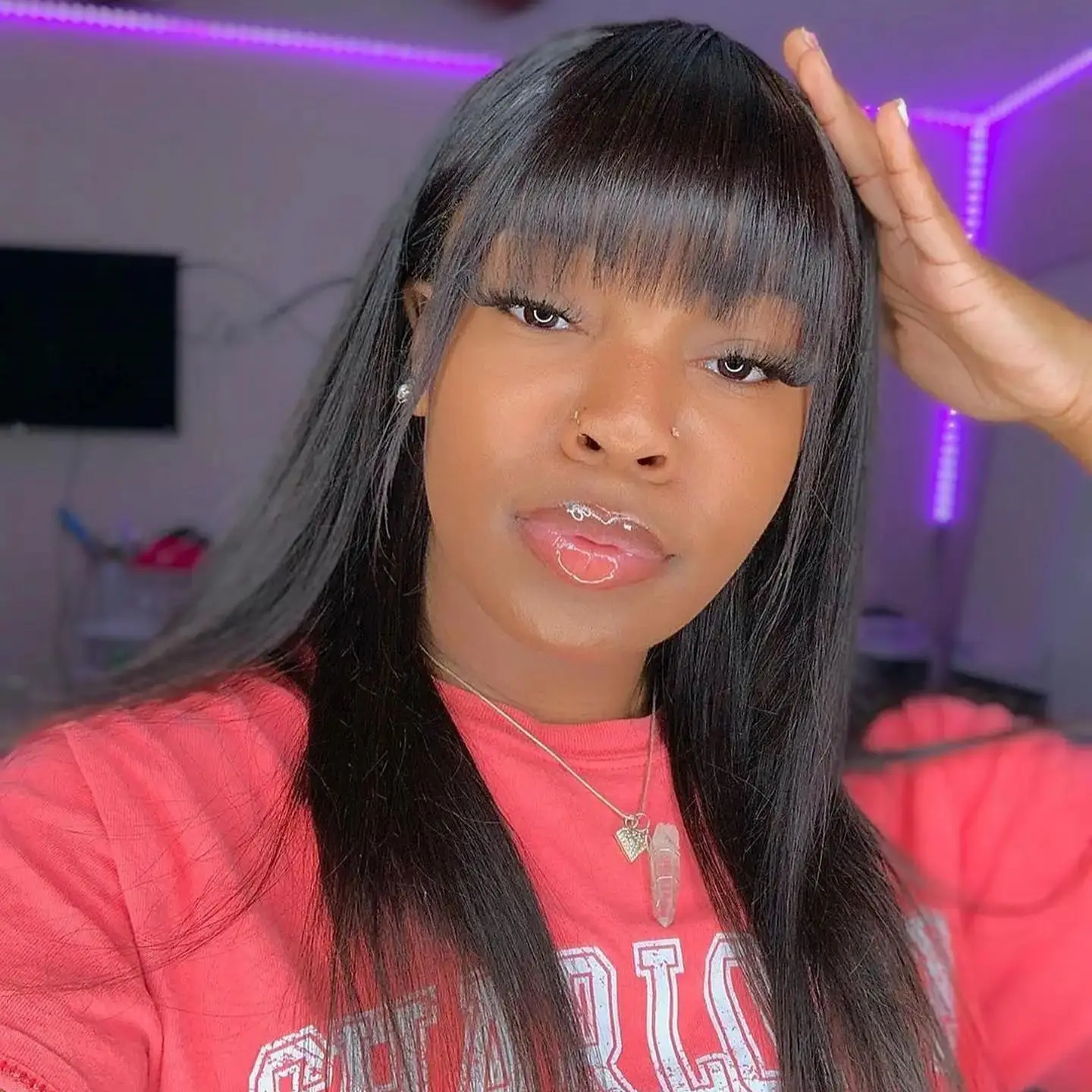 

High Density Bob Wigs Full Machine With Bangs Bone Straight Human Hair 30 Inch Glueless Brzailian For Women Choice Cheap On Sale