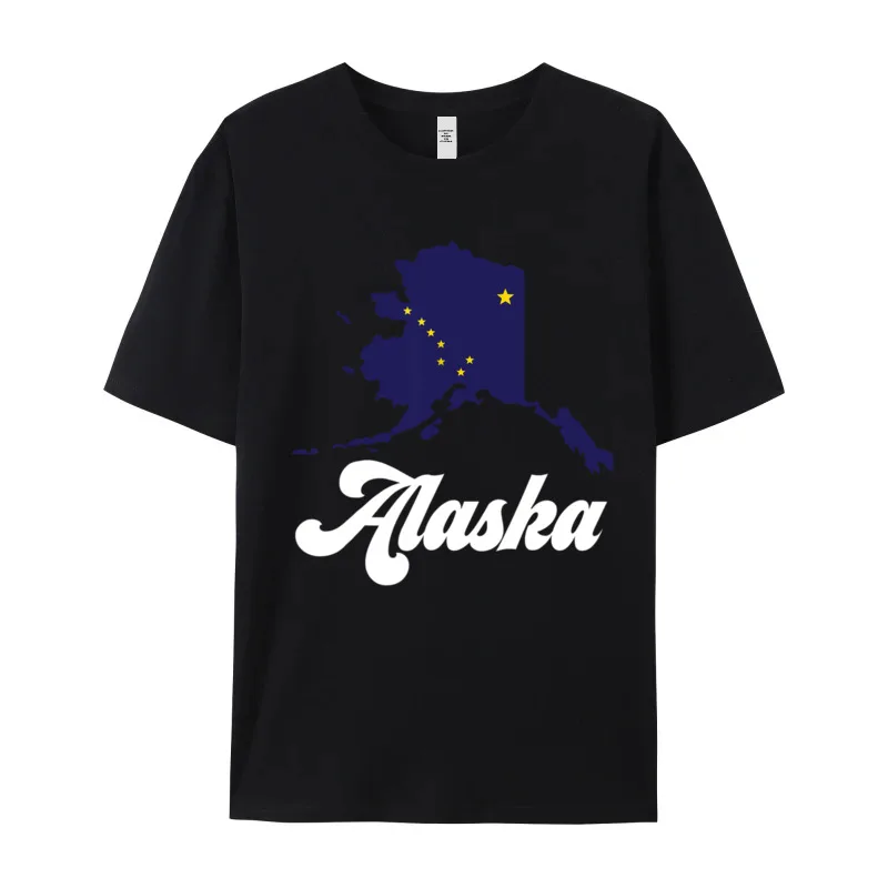 O Neck A aska State T shirt 100% Cotton Mans Tshirts Slogan Short Sleeve Tees Discount Normal Tops T Shirt