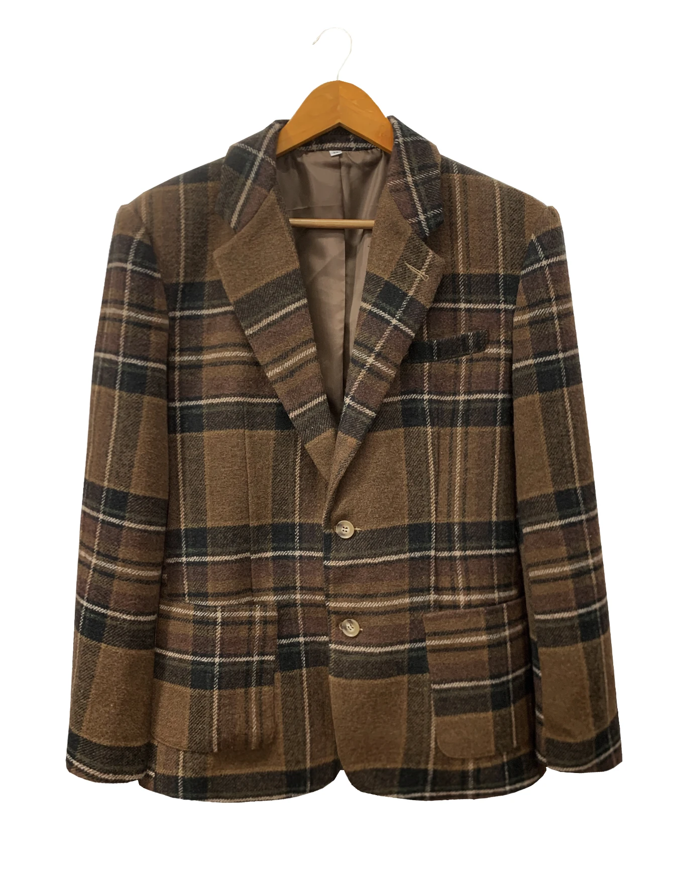 Men's Casual Elegant British Tweed Jacket Autumn Winter New Style Comfortable Italian Button Pocket Coat Formal Wear