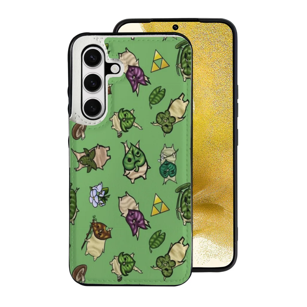 Korok Repeating Pattern (Light Green) Samsung S24 Series Clamshell Phone Case,Galaxy S24,Galaxy S24 Plus,Galaxy S24 Ultra