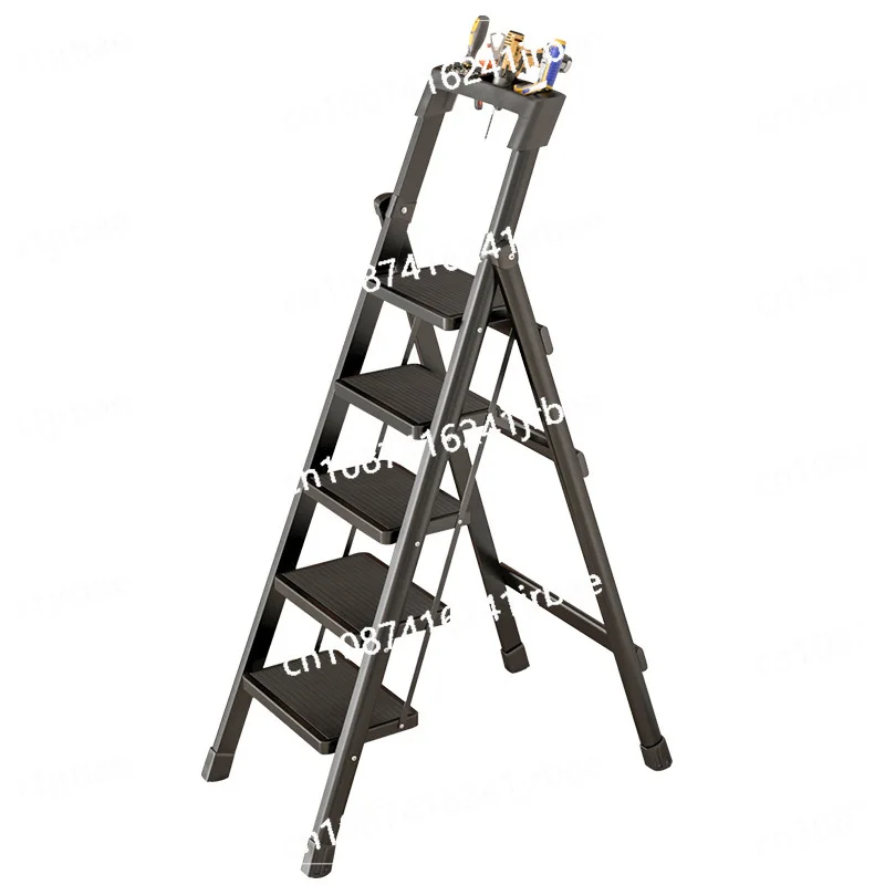 Ladders Folding Aluminum Ladder Carbon Steel Foldable Ladder 3/4 Stage Ladders for Home Herringbone Stairs Kitchen Step Stool