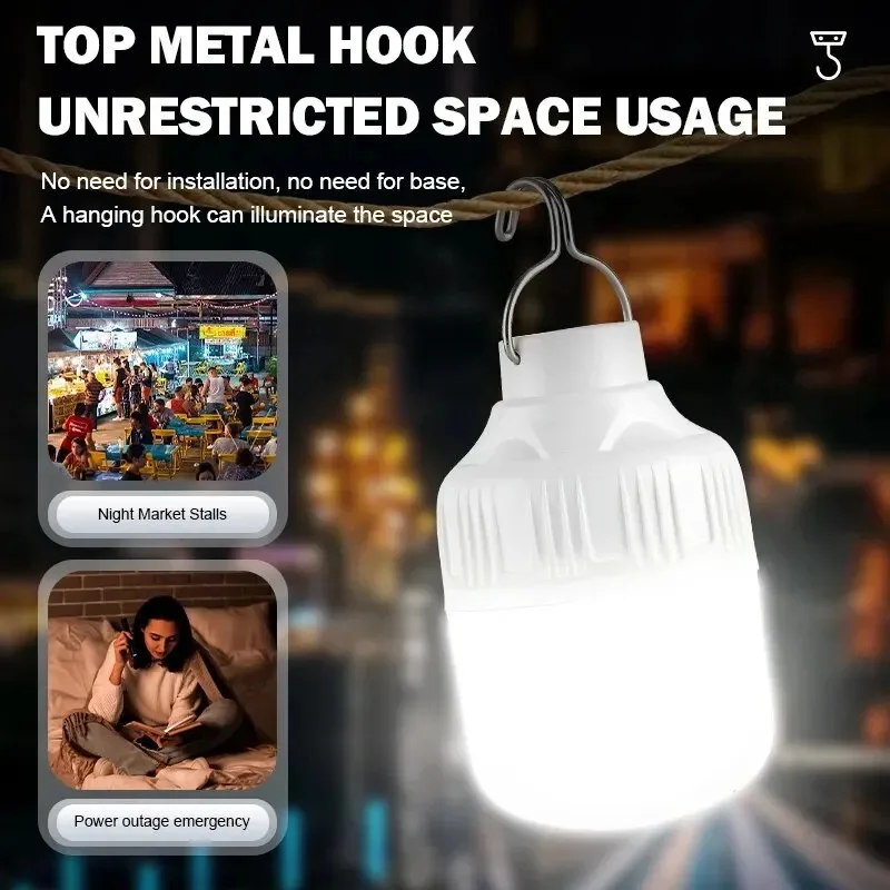 USB قابلة للشحن LED فانوس التخييم سطوع عالية المحمولة في الهواء الطلق خيمة الطوارئ مصباح لصيد الأسماك المشي لمسافات طويلة الاستخدام الليلي